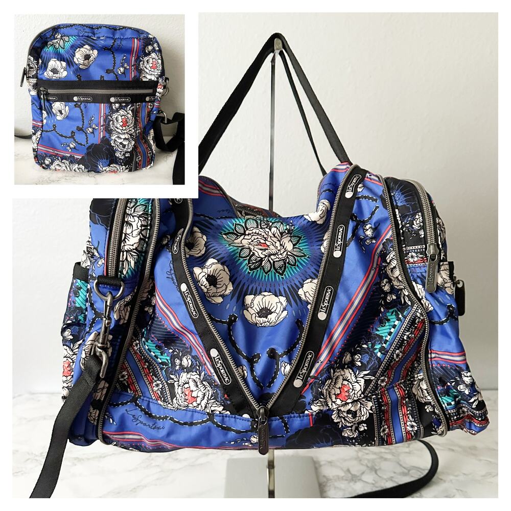 Lesportsac Blue Floral Bag Very RARE